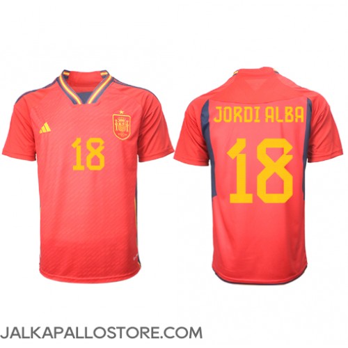 Espanja Jordi Alba #18 Kotipaita MM-kisat 2022 Lyhythihainen